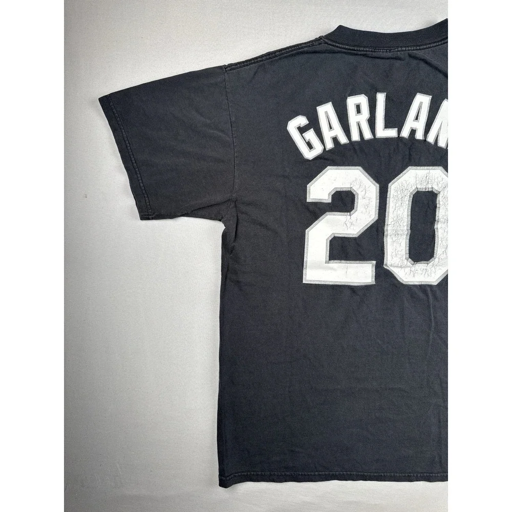 Vintage Chicago White Sox John Garland 20 Shirt MLB Majestic Black Tee Large
